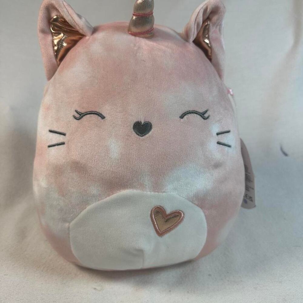 Pink unicorn cat squishmallow plushie